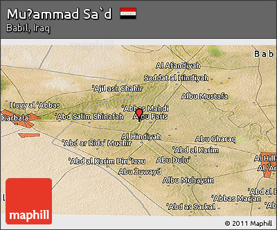 Satellite Panoramic Map of Muḩammad Sa`d