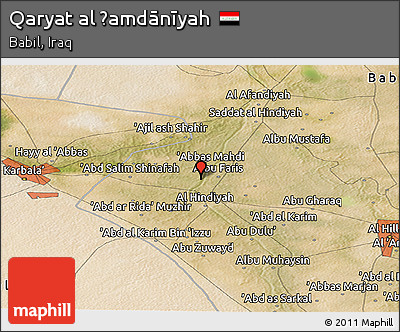 Satellite Panoramic Map of Qaryat Al Ḩamdānīyah