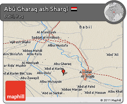 Shaded Relief Panoramic Map of Abū Gharaq Ash Sharqī