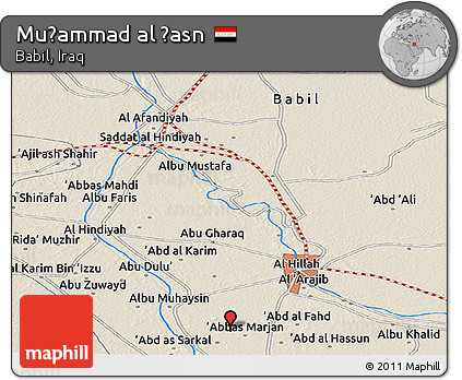 Shaded Relief Panoramic Map of Muḩammad Al Ḩasn