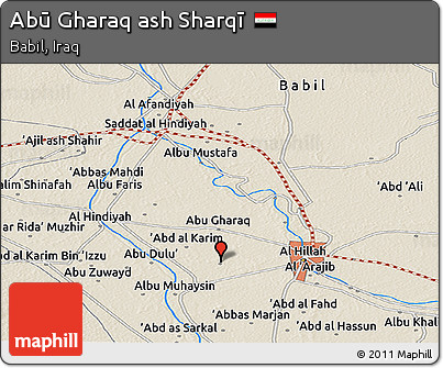 Shaded Relief Panoramic Map of Abū Gharaq Ash Sharqī
