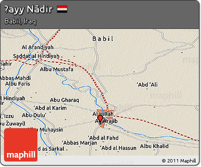 Shaded Relief Panoramic Map of Ḩayy Nādir