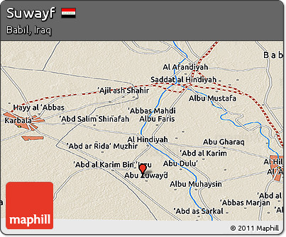 Shaded Relief Panoramic Map of Suwayf