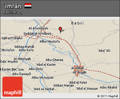 Shaded Relief Panoramic Map of `Imrān