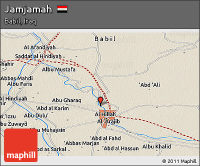 Shaded Relief Panoramic Map of Jamjamah