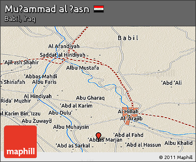 Shaded Relief Panoramic Map of Muḩammad Al Ḩasn