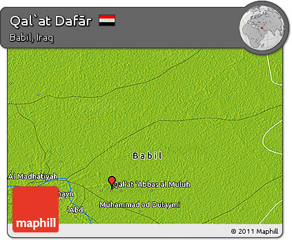 Physical 3D Map of Qal`at Dafār