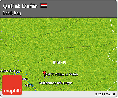 Physical 3D Map of Qal`at Dafār