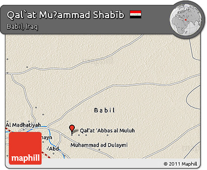 Shaded Relief 3D Map of Qal`at Muḩammad Shabīb