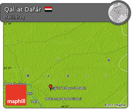 Physical Map of Qal`at Dafār