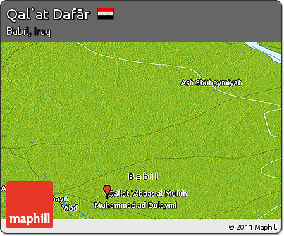 Physical Panoramic Map of Qal`at Dafār
