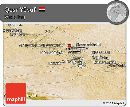 Satellite Panoramic Map of Qaşr Yūsuf
