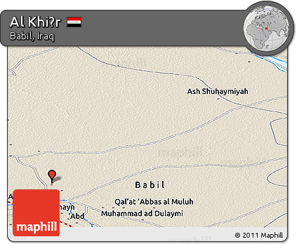 Shaded Relief Panoramic Map of Al Khiḑr