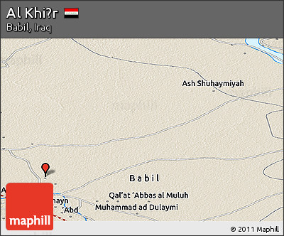 Shaded Relief Panoramic Map of Al Khiḑr