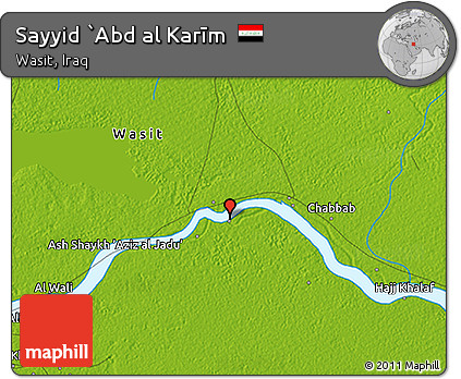 Physical 3D Map of Sayyid `Abd Al Karīm