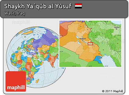 Political Location Map of Shaykh Ya`qūb Al Yūsuf