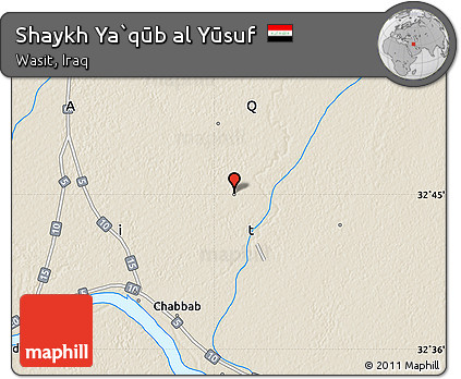 Shaded Relief Map of Shaykh Ya`qūb Al Yūsuf