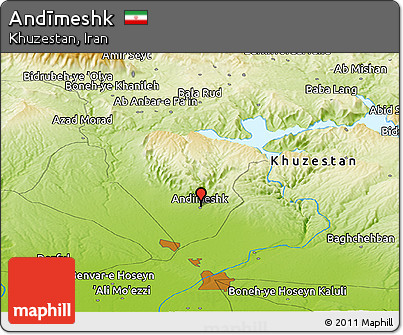Physical Panoramic Map of Andīmeshk