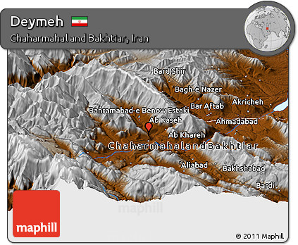Physical Panoramic Map of Deymeh
