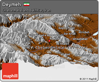 Physical Panoramic Map of Deymeh
