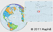 Political Location Map of the area around 32° 36' 26" N, 50° 55' 29" W