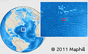 Shaded Relief Location Map of the area around 32° 36' 26" N, 50° 55' 29" W