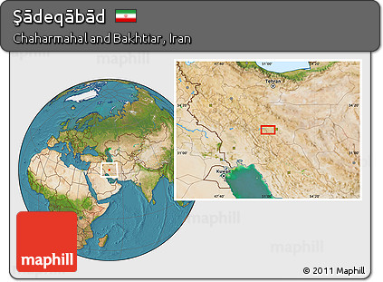 Satellite Location Map of Şādeqābād