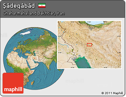 Satellite Location Map of Şādeqābād