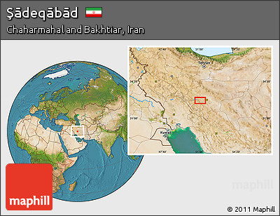 Satellite Location Map of Şādeqābād