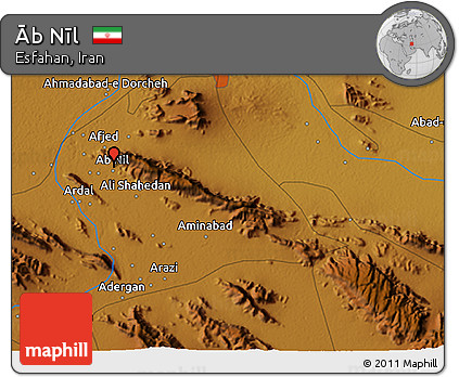 Physical 3D Map of Āb Nīl