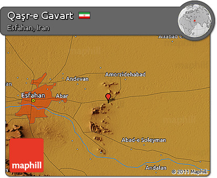 Physical 3D Map of Qaşr-e Gavart