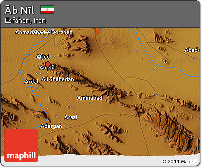 Physical 3D Map of Āb Nīl