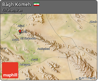 Satellite Map of Bāgh Komeh