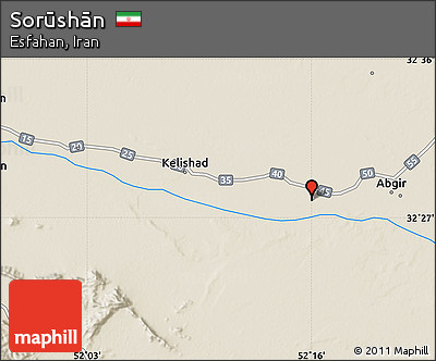 Shaded Relief Map of Sorūshān