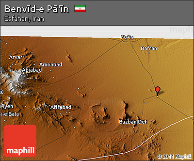 Physical 3D Map of Benvīd-e Pā'īn