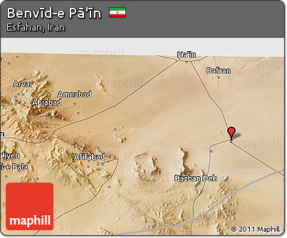Satellite 3D Map of Benvīd-e Pā'īn