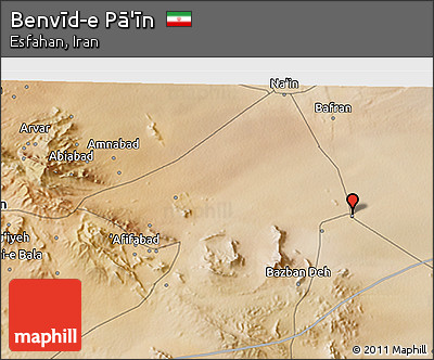 Satellite 3D Map of Benvīd-e Pā'īn