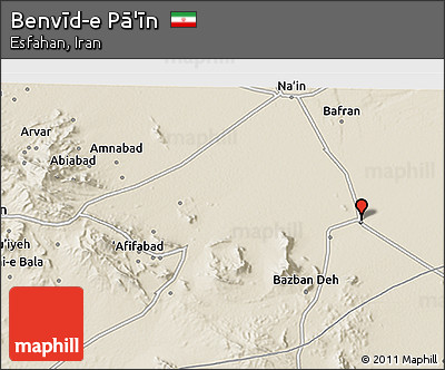 Shaded Relief 3D Map of Benvīd-e Pā'īn