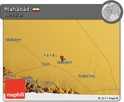 Physical 3D Map of Mahābād
