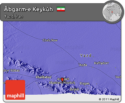 Political 3D Map of Ābgarm-e Keykūh