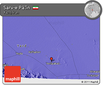 Political 3D Map of Sarv-e Pā'īn