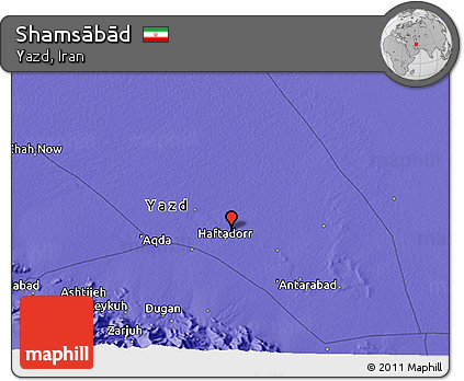 Political 3D Map of Shamsābād