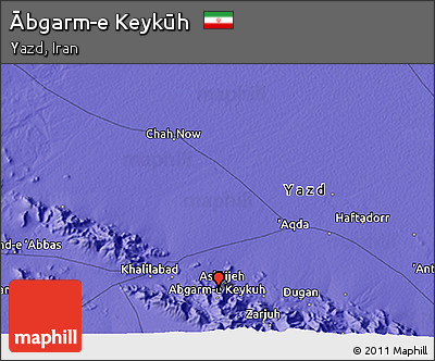 Political 3D Map of Ābgarm-e Keykūh