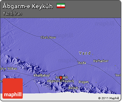 Political 3D Map of Ābgarm-e Keykūh