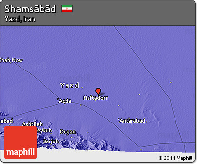 Political 3D Map of Shamsābād