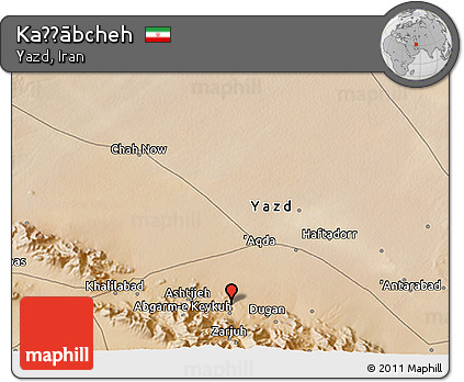Satellite 3D Map of Kaẕẕābcheh