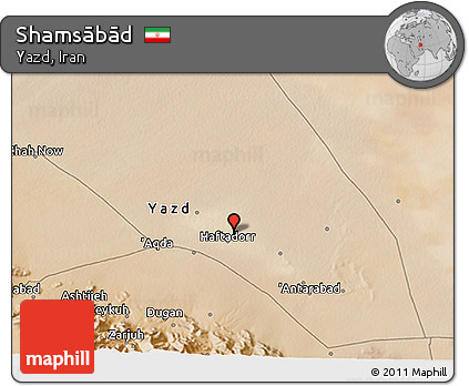Satellite 3D Map of Shamsābād
