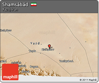 Satellite 3D Map of Shamsābād