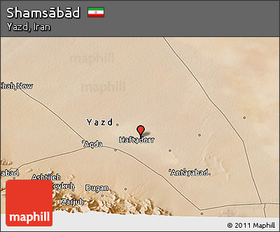 Satellite 3D Map of Shamsābād