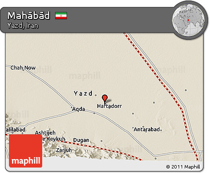 Shaded Relief 3D Map of Mahābād
